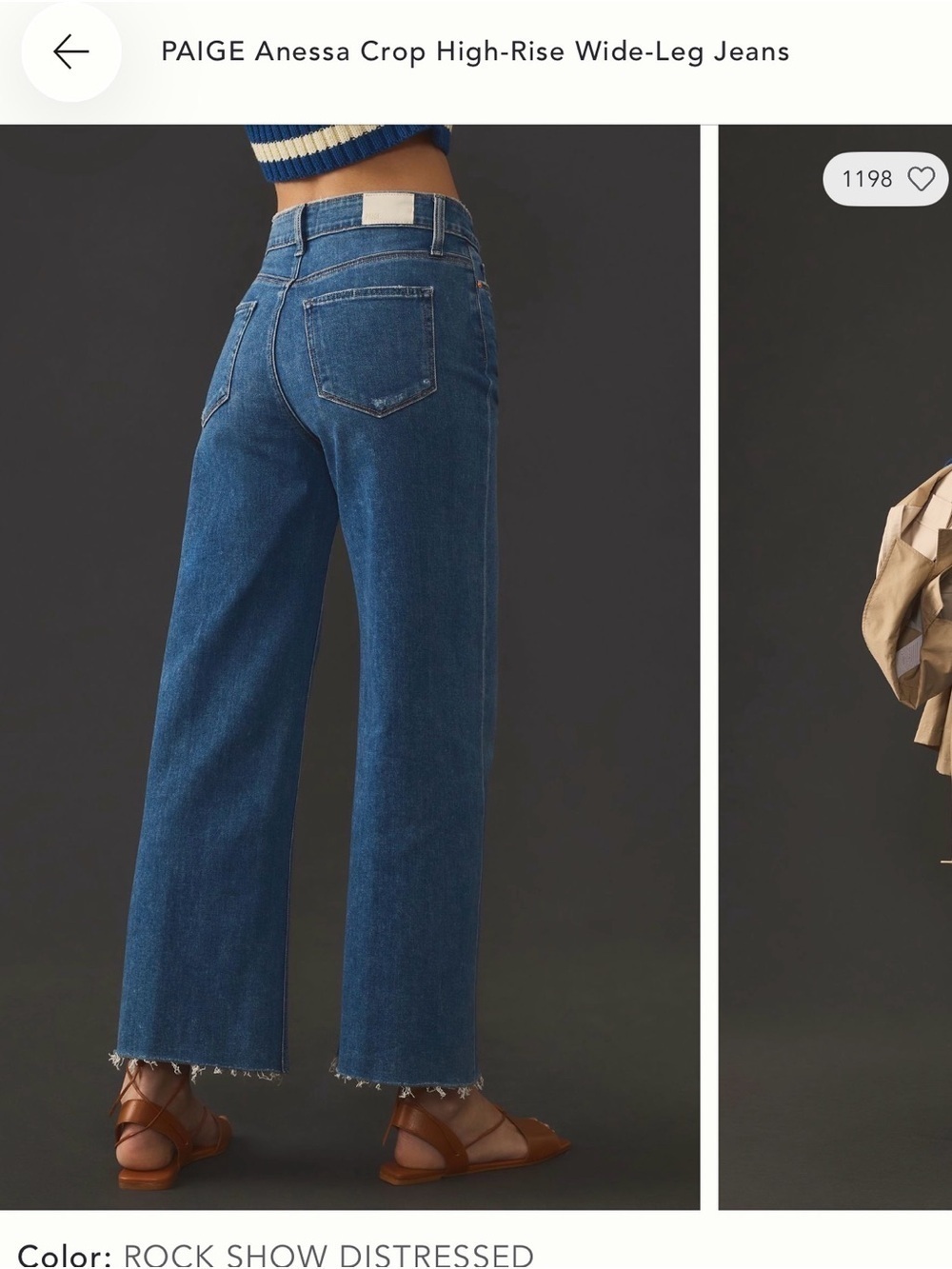 PAIGE - Blue Rock Show Distressed Crop Jeans - 29